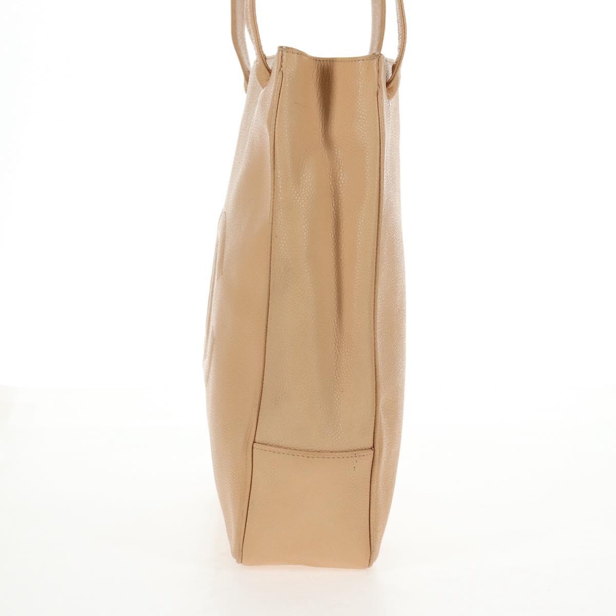 Chanel Coco Mark Leather, BEIGE, LEATHER, Handbag