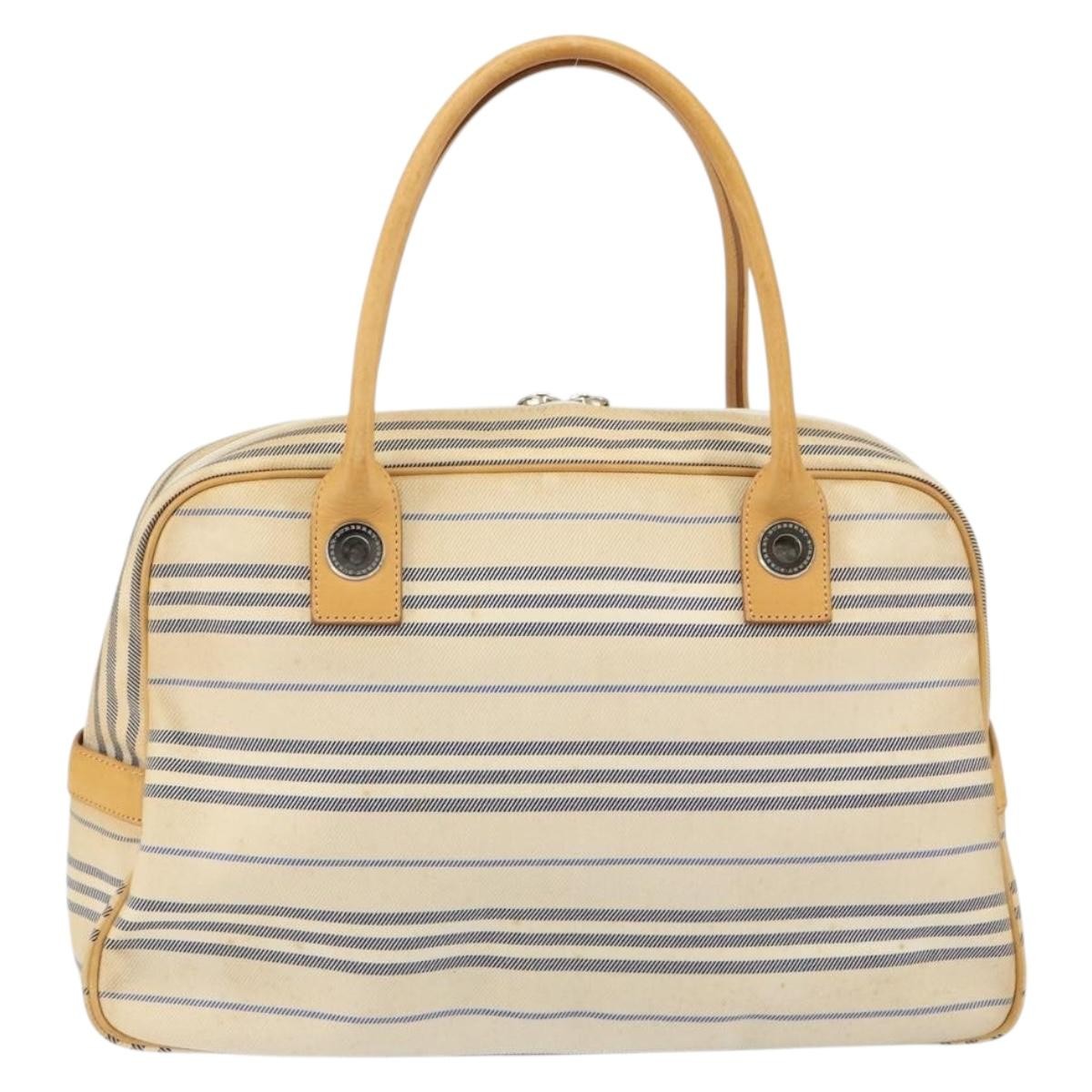 Burberry Vintage Handbag Canvas, WHITE, CANVAS, Handbag