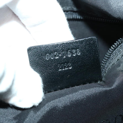 Gucci Vintage Bamboo Handle Bag Nylon, Black, Nylon, Handbag