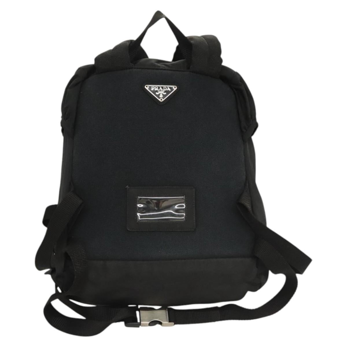 Prada Logo Backpack Tessuto, BLACK, NYLON, Backpack
