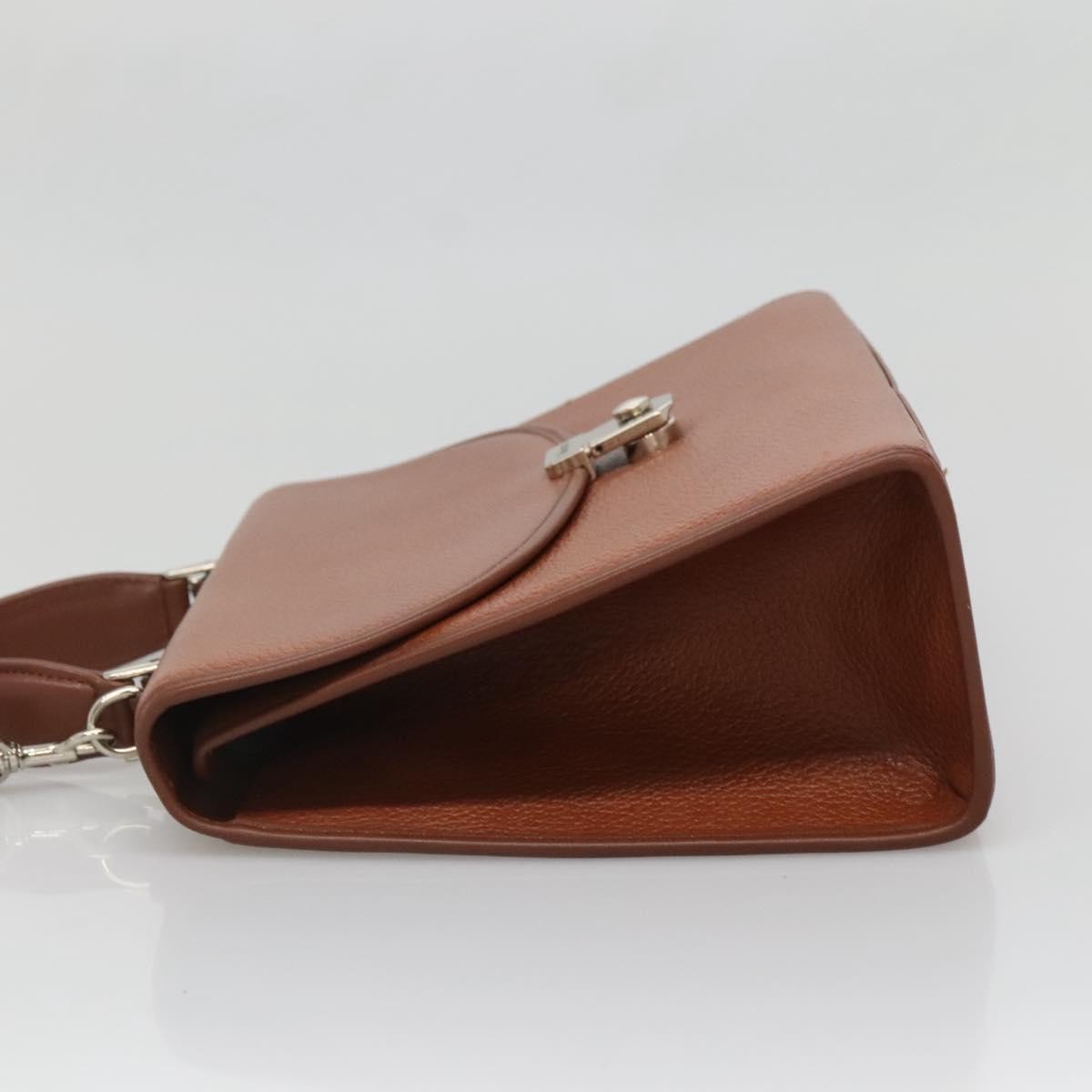 Burberry Vintage Handbag Leather, BROWN, LEATHER, Handbag