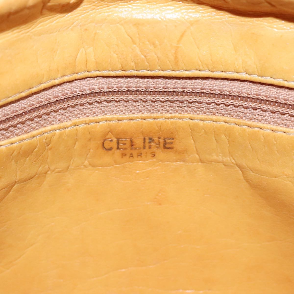 Celine Vintage Macadam Shoulder Bag Canvas and Leather, Beige, Canvas, Shoulder Bag