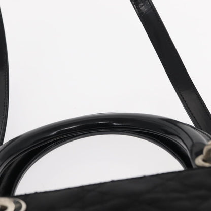 Christian Dior Vintage Lady Dior Bag Cannage Quilt Nylon, BLACK, NYLON, Handbag