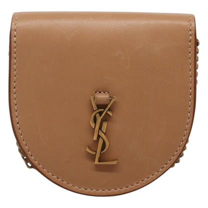 Saint Laurent Le K Chain Crossbody Bag Leather, BEIGE, LEATHER, Crossbody bag