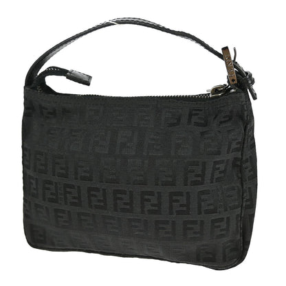 Fendi Belted Pochette Zucca Canvas, BLACK, CANVAS, Clutche & pouche