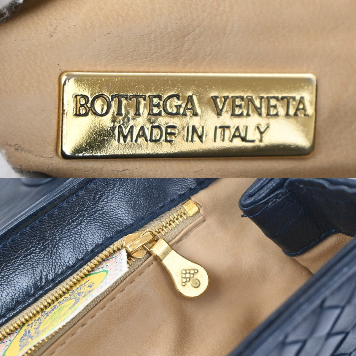 Bottega Veneta Intrecciato Handbag Leather, NAVY, LEATHER, Handbag
