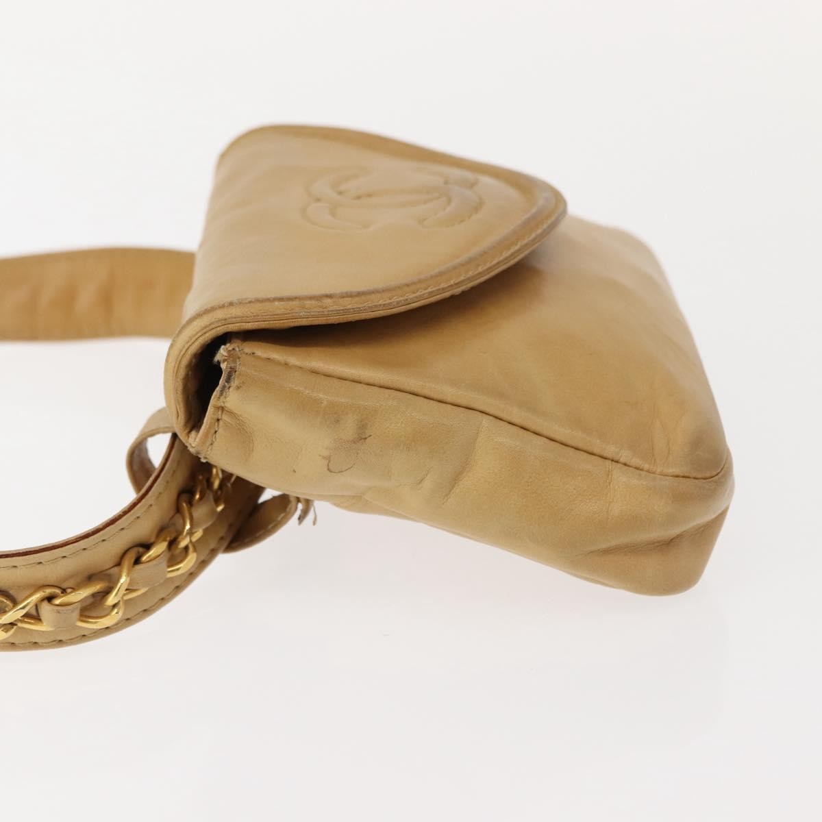Chanel Vintage Flap Waist Bag Leather, BEIGE, LEATHER, Clutche & pouche