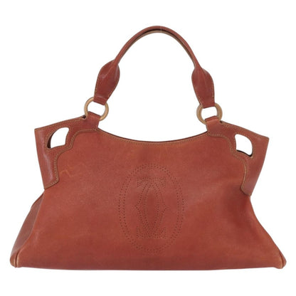 cartier Marcello Handbag Leather, BROWN, LEATHER, Handbag
