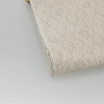 Christian Dior Vintage Honeycomb chain Canvas, WHITE, CANVAS, Handbag