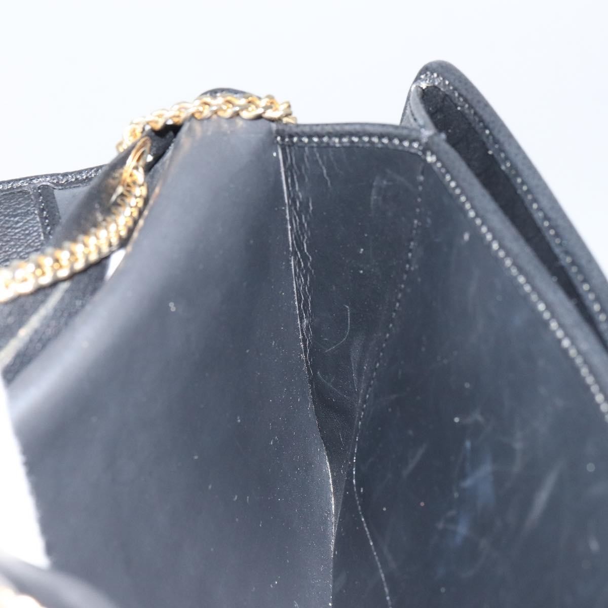 Christian Dior Vintage Chain Flap Shoulder Bag Leather, BLACK, LEATHER, Shoulder bag