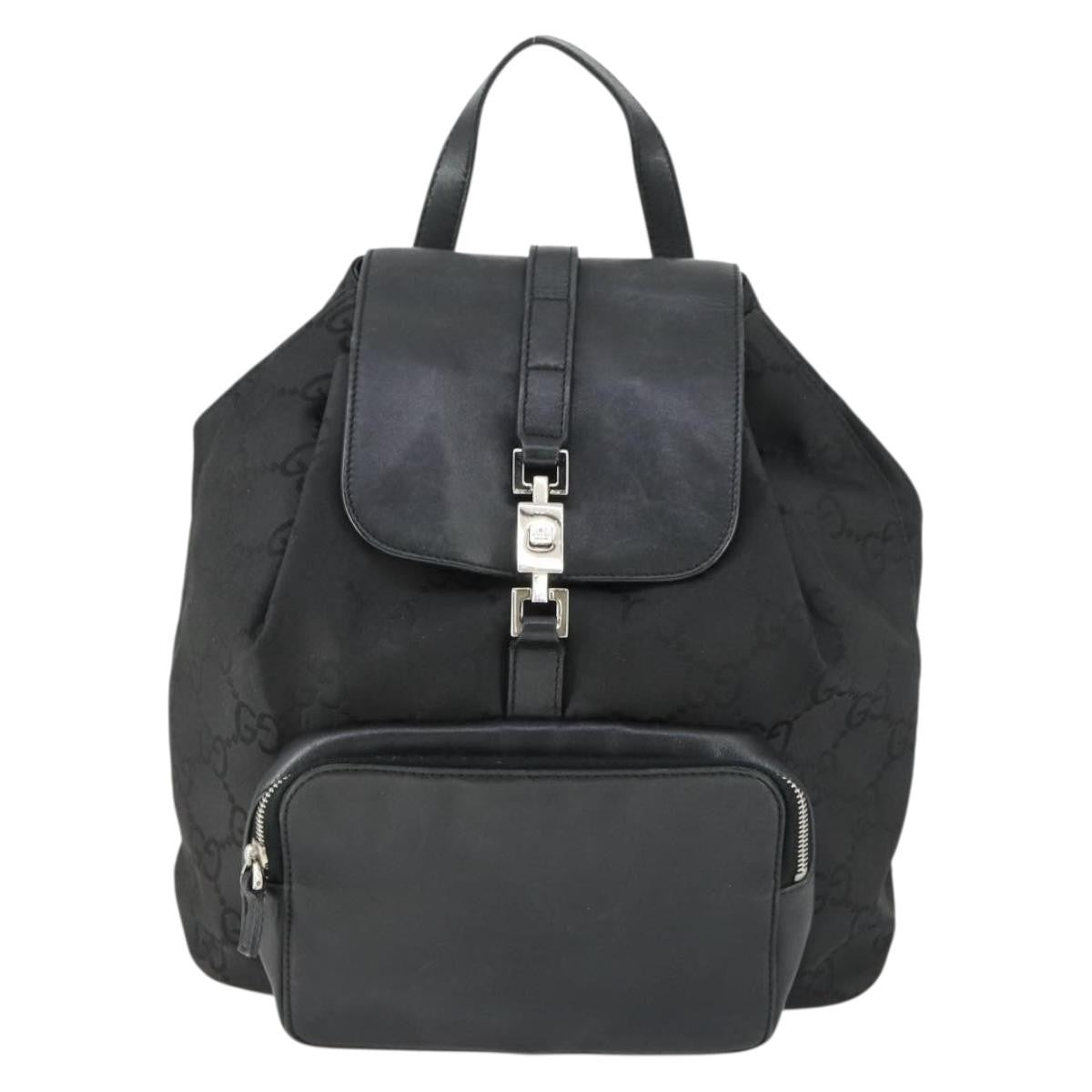 Gucci Vintage Jackie Backpack GG Canvas, BLACK, CANVAS, Backpack