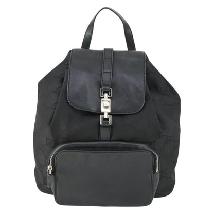 Gucci Vintage Jackie Backpack GG Canvas, BLACK, CANVAS, Backpack