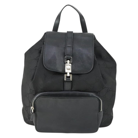 Gucci Vintage Jackie Backpack GG Canvas, BLACK, CANVAS, Backpack