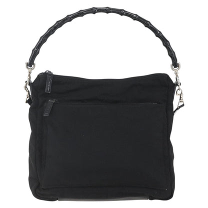 Gucci Vintage Bamboo Shoulder Bag Nylon, BLACK, NYLON, Shoulder bag