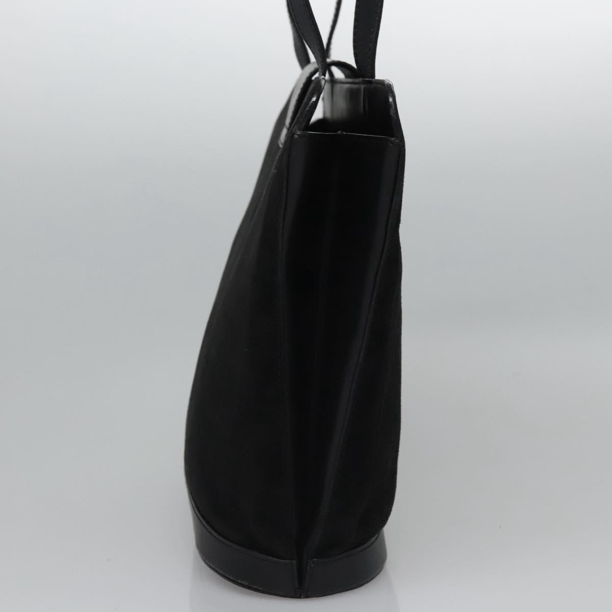 Celine Shoulder Bag Suede and leather, BLACK, SUEDE, Shoulder bag