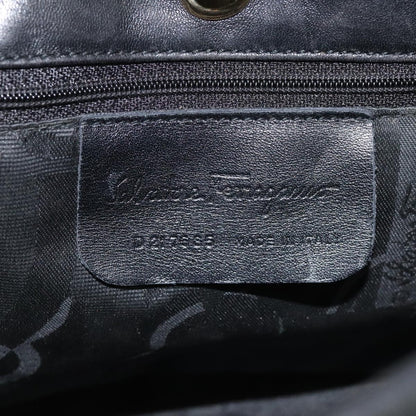 Salvatore Ferragamo Gancini Shoulder Bag Leather, BLACK, LEATHER, Shoulder bag