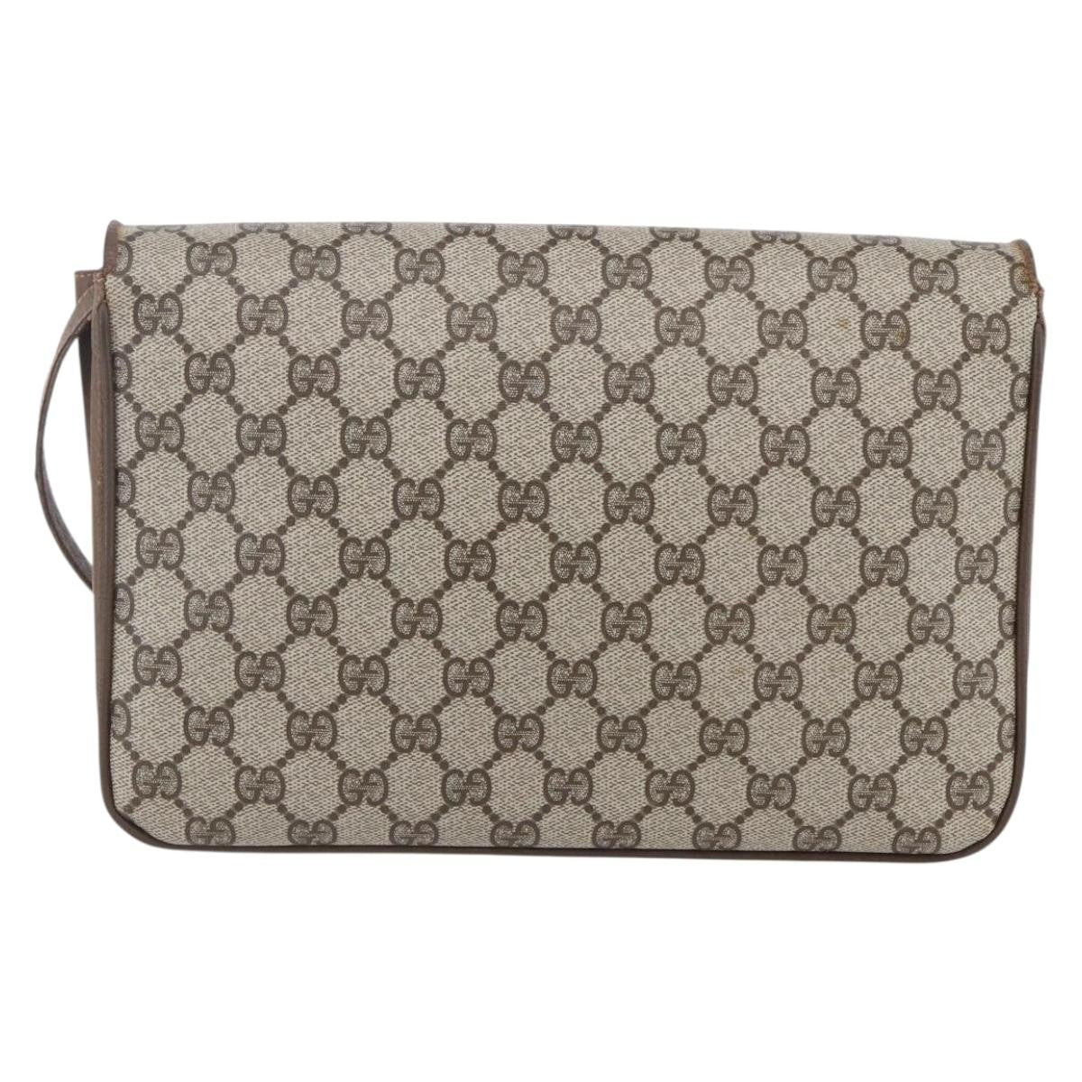 Gucci Vintage Shoulder Bag GG Canvas and Leather, BEIGE, CANVAS, Shoulder bag