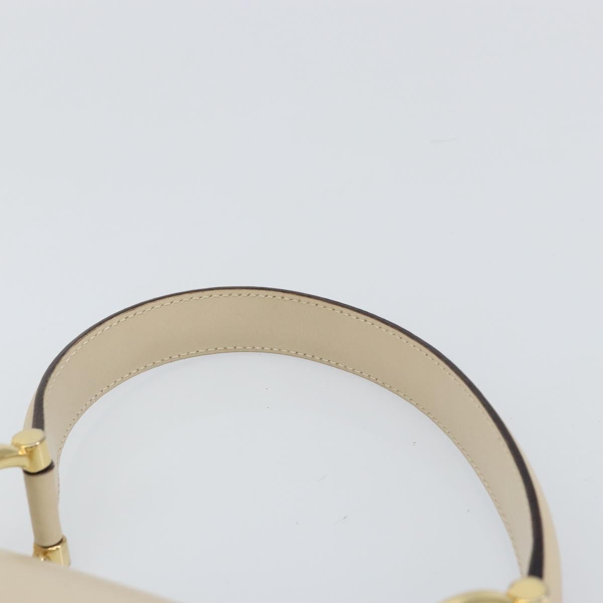 Celine Vintage Top Handle Bag Glazed Leather, ECRU, LEATHER, Handbag