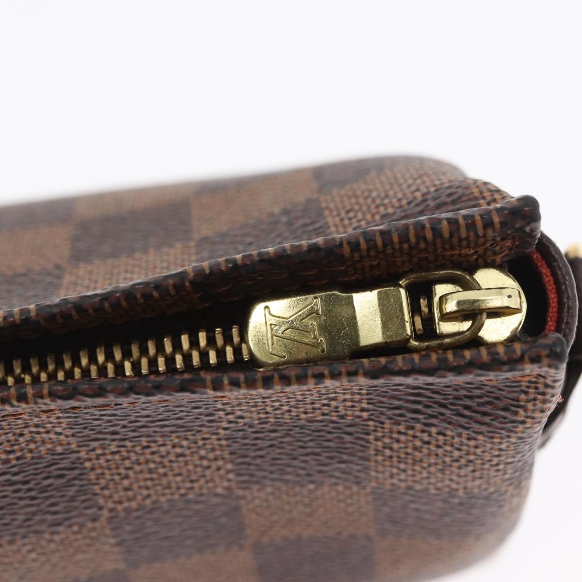 Louis Vuitton Trousse Make Up Bag Damier, BROWN, CANVAS, Clutche & pouche