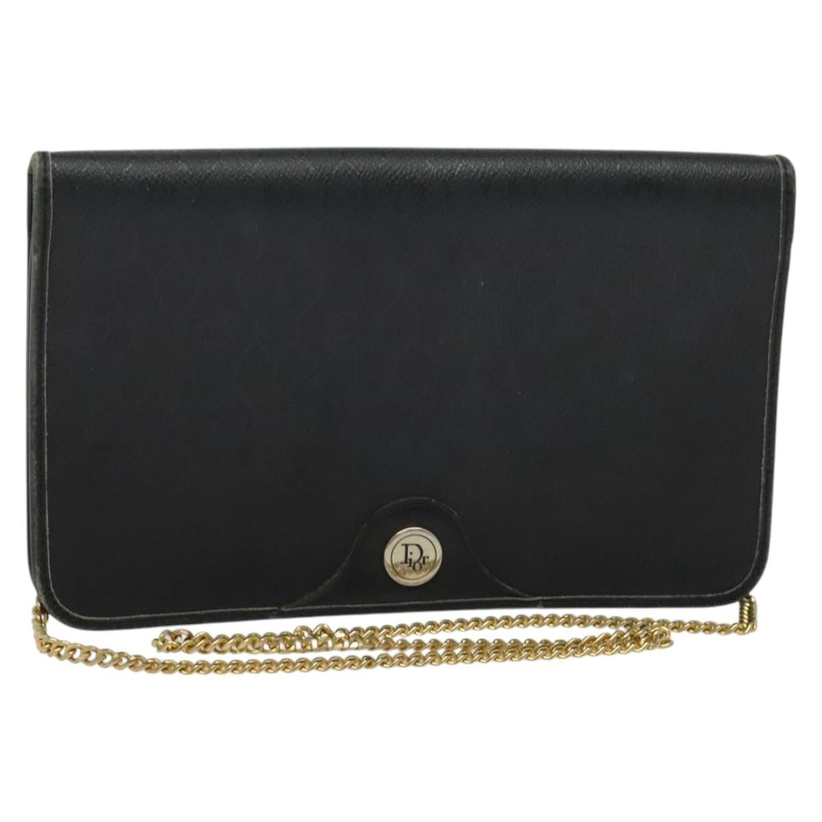 Christian Dior Vintage Honeycomb chain Canvas, BLACK, CANVAS, Handbag