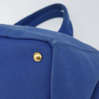 Prada Canapa Open Tote Canvas, BLUE, CANVAS, Tote bag