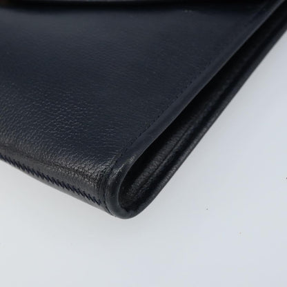 Christian Dior Vintage Chain Envelope Flap Bag Honeycomb Coated Canvas, NAVY, LEATHER, Shoulder bag