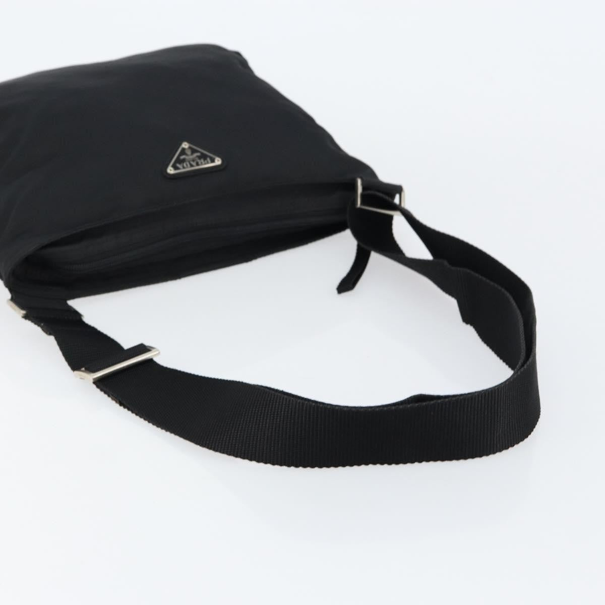 Prada Flat Messenger Bag Tessuto, BLACK, NYLON, Shoulder bag