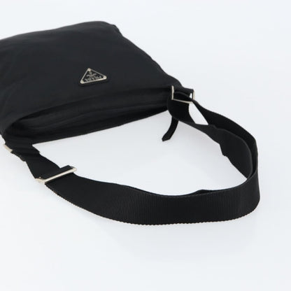 Prada Flat Messenger Bag Tessuto, BLACK, NYLON, Shoulder bag