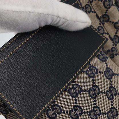Gucci Vintage Double Belt Bag GG Canvas with Leather, NAVY, CANVAS, Clutche & pouche