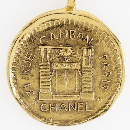 Chanel Vintage 31 Rue Cambon Medallion Pendant Necklace Metal, GOLD, GOLD_PLATED, Necklace