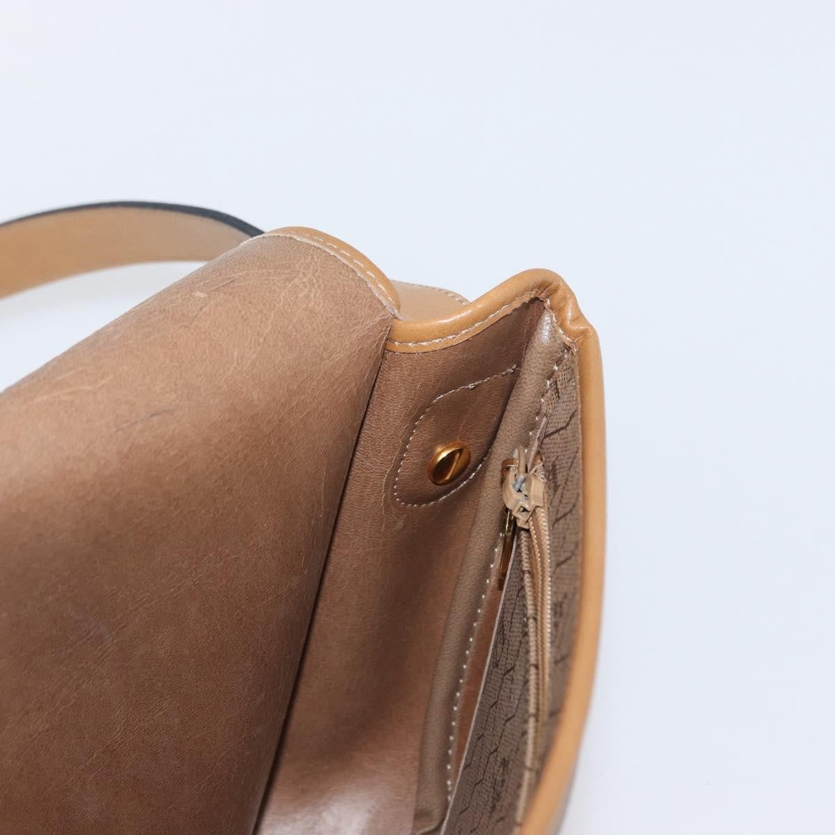Christian Dior Vintage Honeycomb Shoulder Bag Canvas and Leather, BEIGE, CANVAS, Shoulder bag