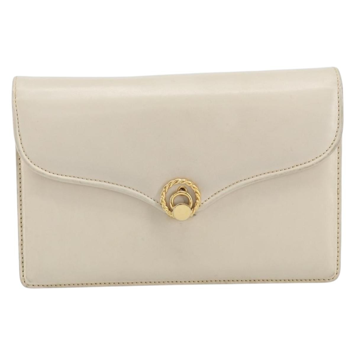 Gucci Vintage clutch Bag Leather, WHITE, LEATHER, Clutche & pouche