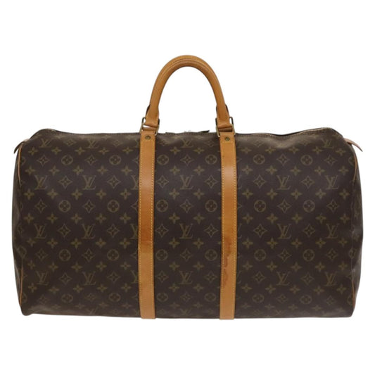 Louis Vuitton Keepall Bag Monogram Canvas, BROWN, CANVAS, Travel bag