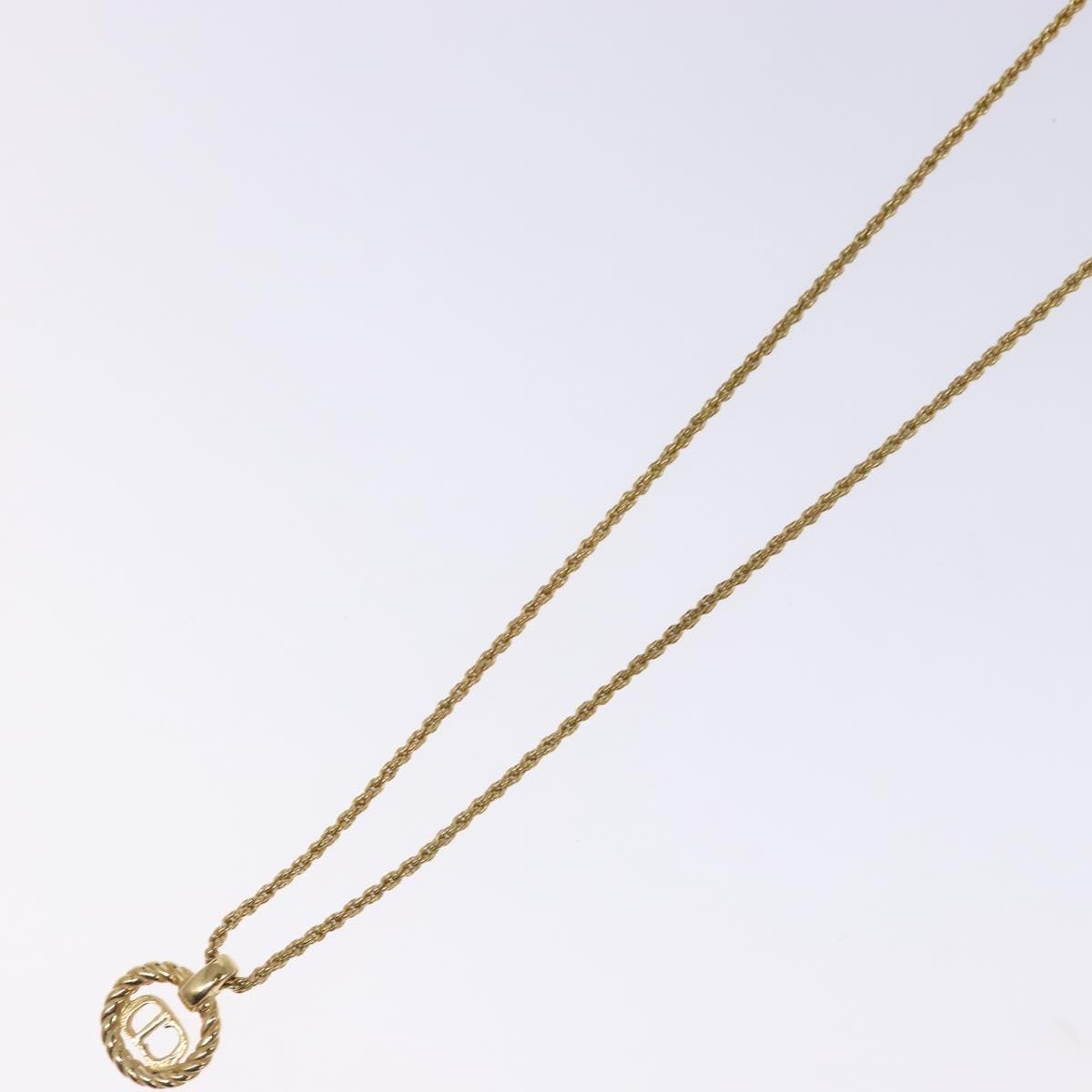 Christian Dior CD Round Pendant Necklace Metal, GOLD, METAL, Necklace