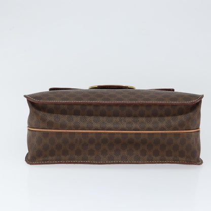 Celine Vintage Macadam Handbag Canvas, BROWN, PVC, Handbag