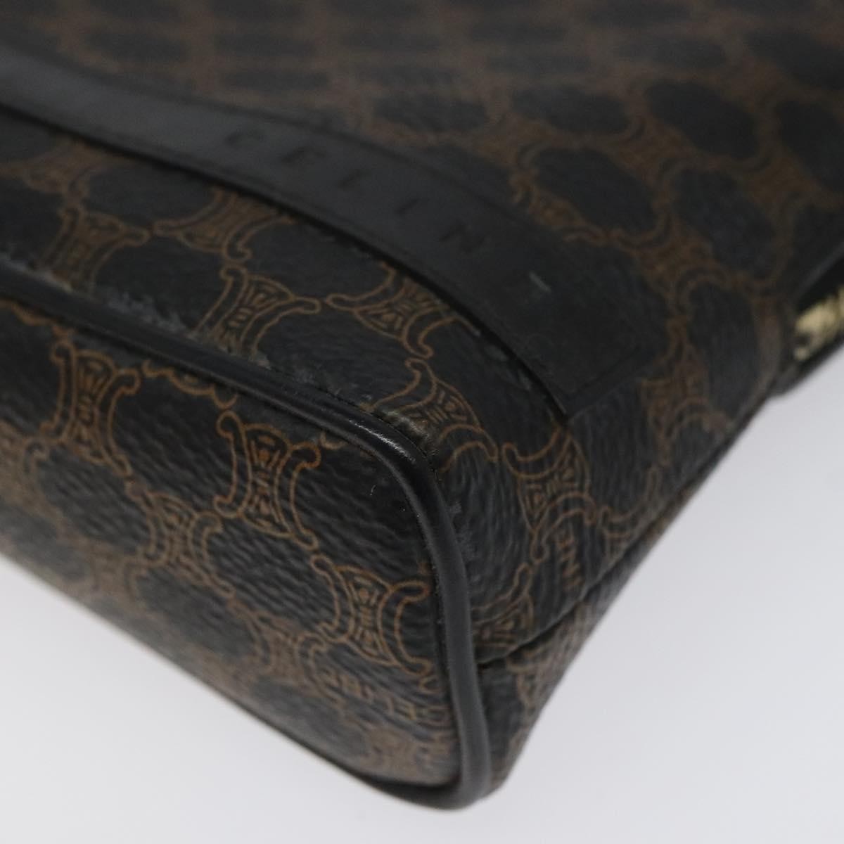 Celine Macadam Pochette Canvas and Leather, BLACK, CANVAS, Clutche & pouche