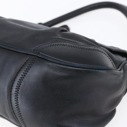 Prada Pushlock Shoulder Bag Leather, BLACK, LEATHER, Shoulder bag