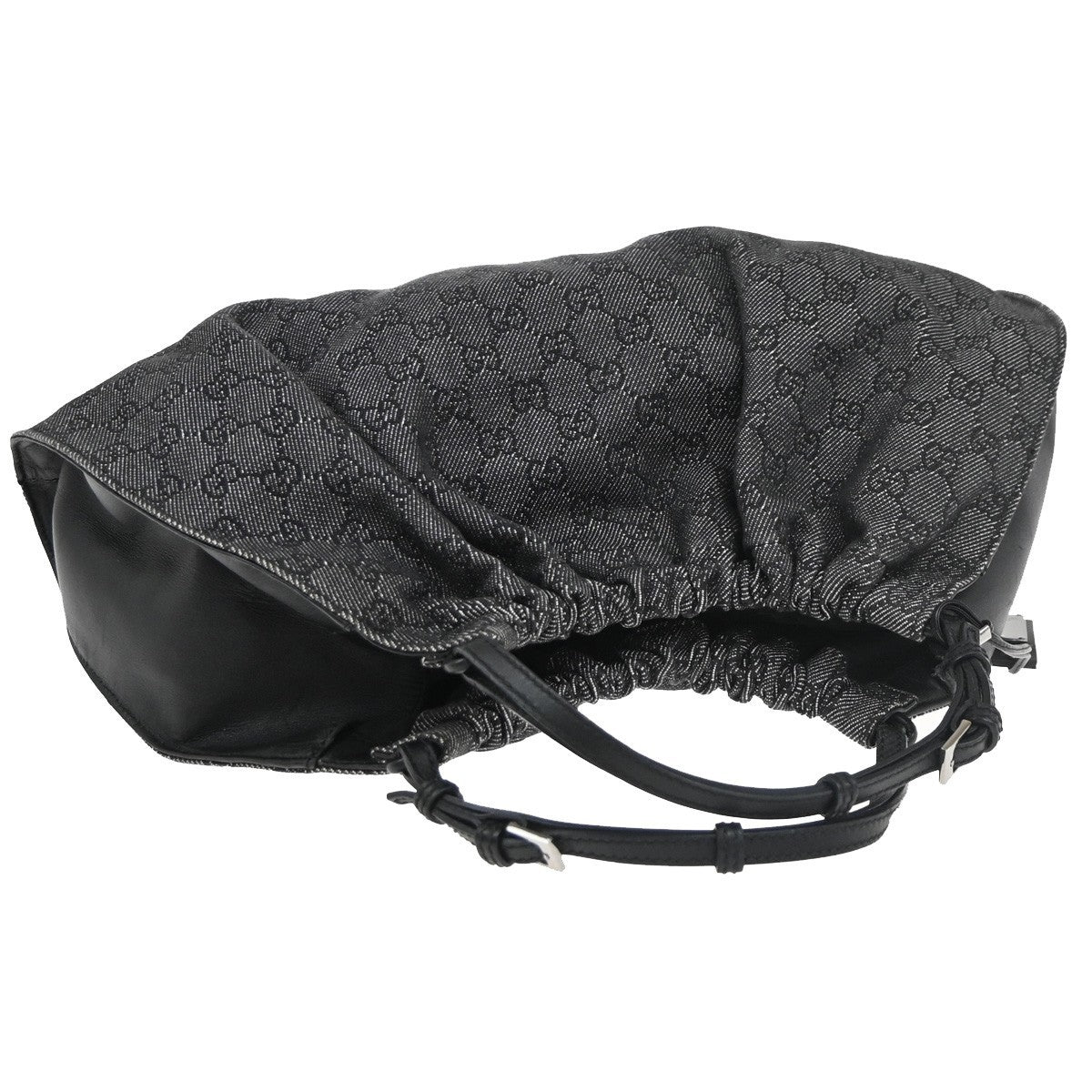 Gucci Hobo Shoulder Bag Canvas, BLACK, CANVAS, Shoulder bag