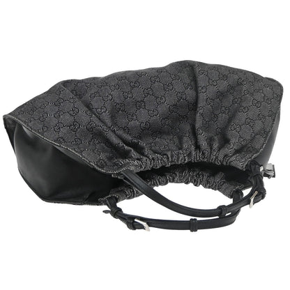 Gucci Hobo Shoulder Bag Canvas, BLACK, CANVAS, Shoulder bag