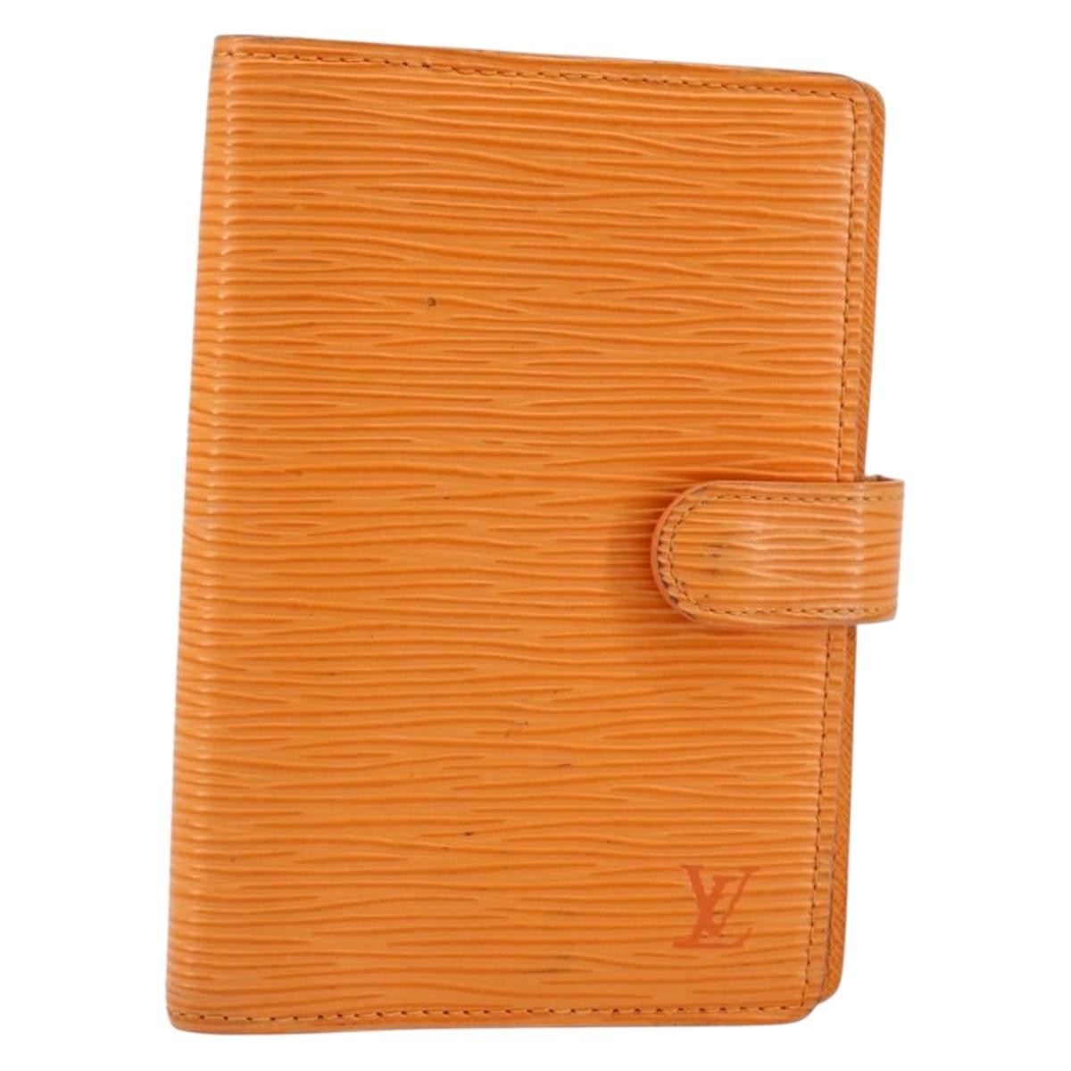 Louis Vuitton Agenda Cover Epi Leather, ORANGE, LEATHER, Wallets