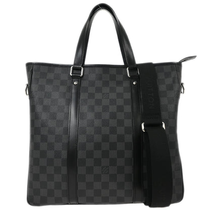Louis Vuitton Tadao Handbag Damier Graphite, GRAY, CANVAS, Tote bag