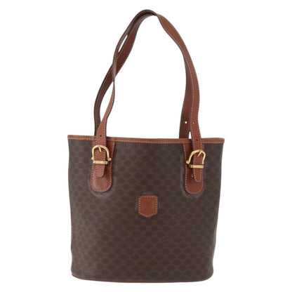 Celine Vintage Macadam Tote bag Canvas and Leather, Brown, Canvas, Tote Bag