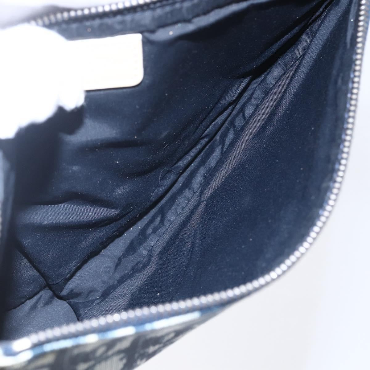 Christian Dior Vintage Saddle Bag Diorissimo Canvas, NAVY, CANVAS, Clutche & pouche