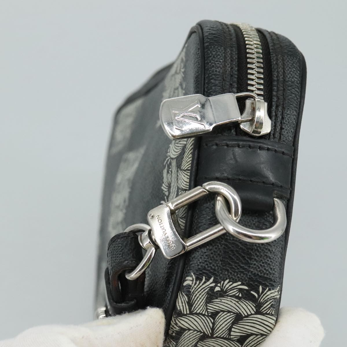 Louis Vuitton Pochette Volga Limited Edition Nemeth Damier Graphite, BLACK, CANVAS, Clutche & pouche