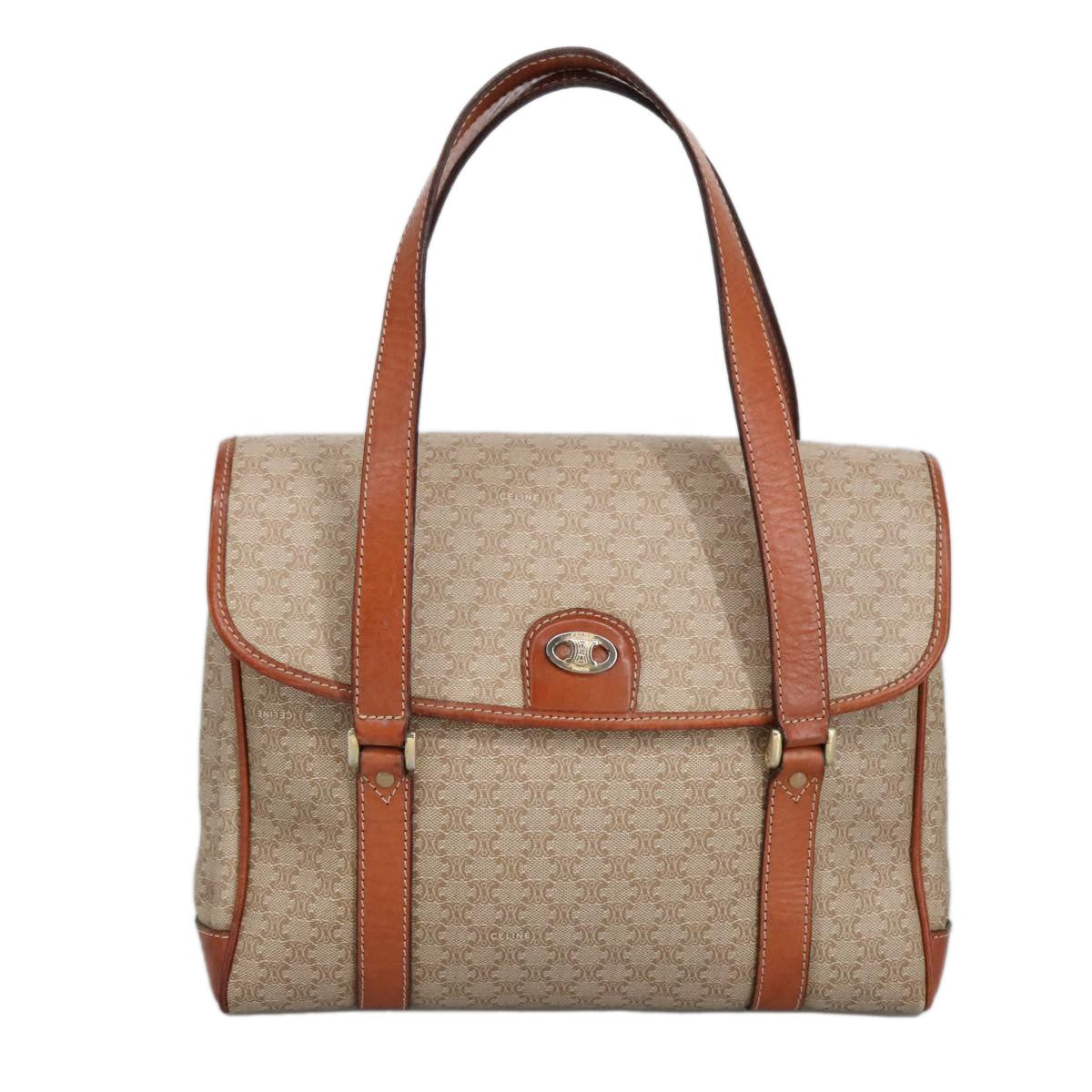 Celine Vintage Macadam Handbag Macadam, BEIGE, PVC,CANVAS, Handbag