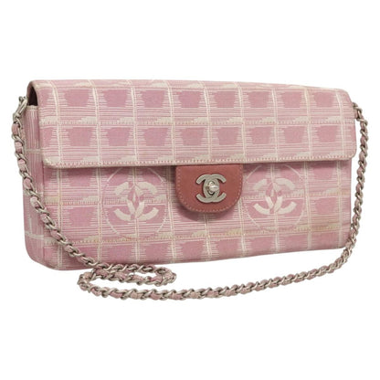 Chanel Travel Line Flap Bag Nylon, PINK, NYLON, Travel bag