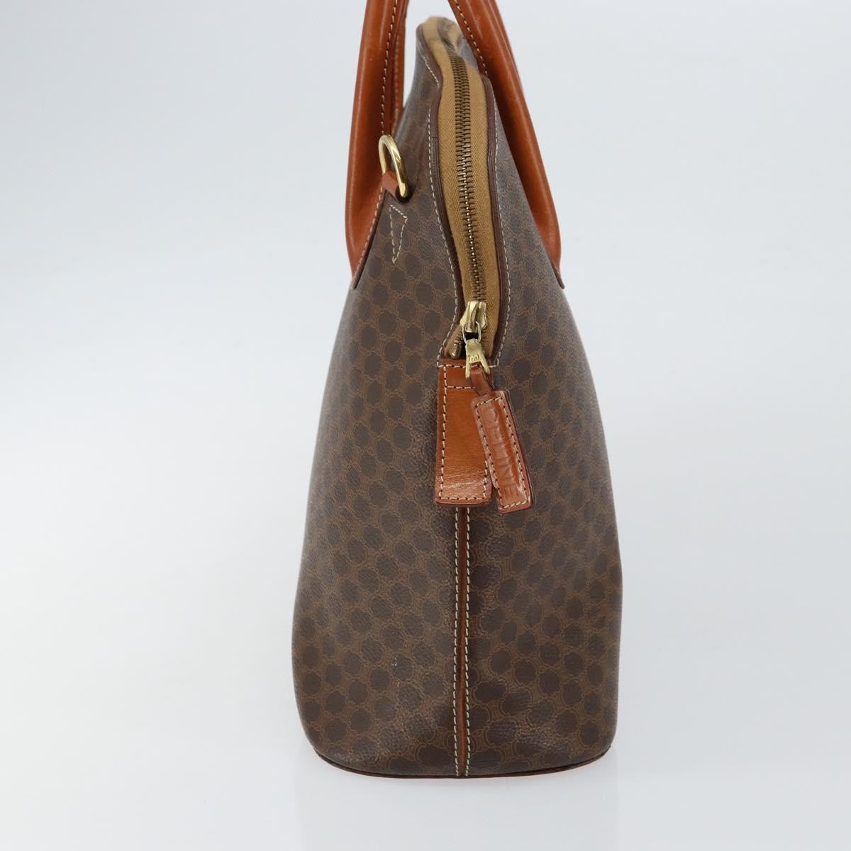 Celine Macadam Handbag Macadam with leather, BROWN, PVC,CANVAS, Handbag