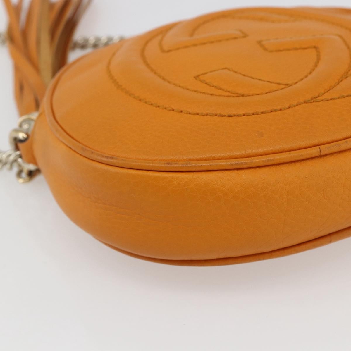 Gucci Soho Chain Bag Leather, ORANGE, LEATHER, Shoulder bag