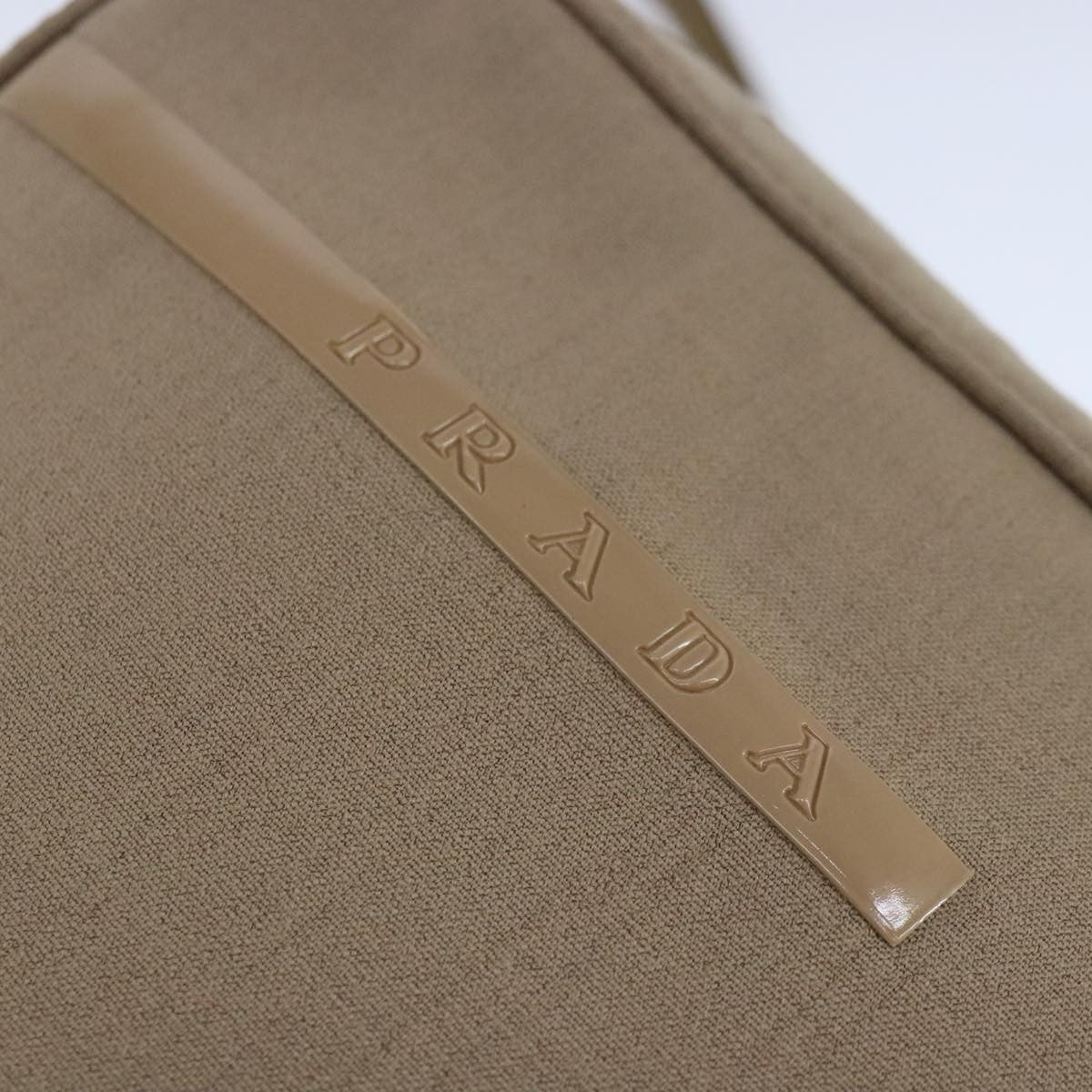 Prada Vintage Shoulder Bag Canvas, BEIGE, CANVAS, Shoulder bag
