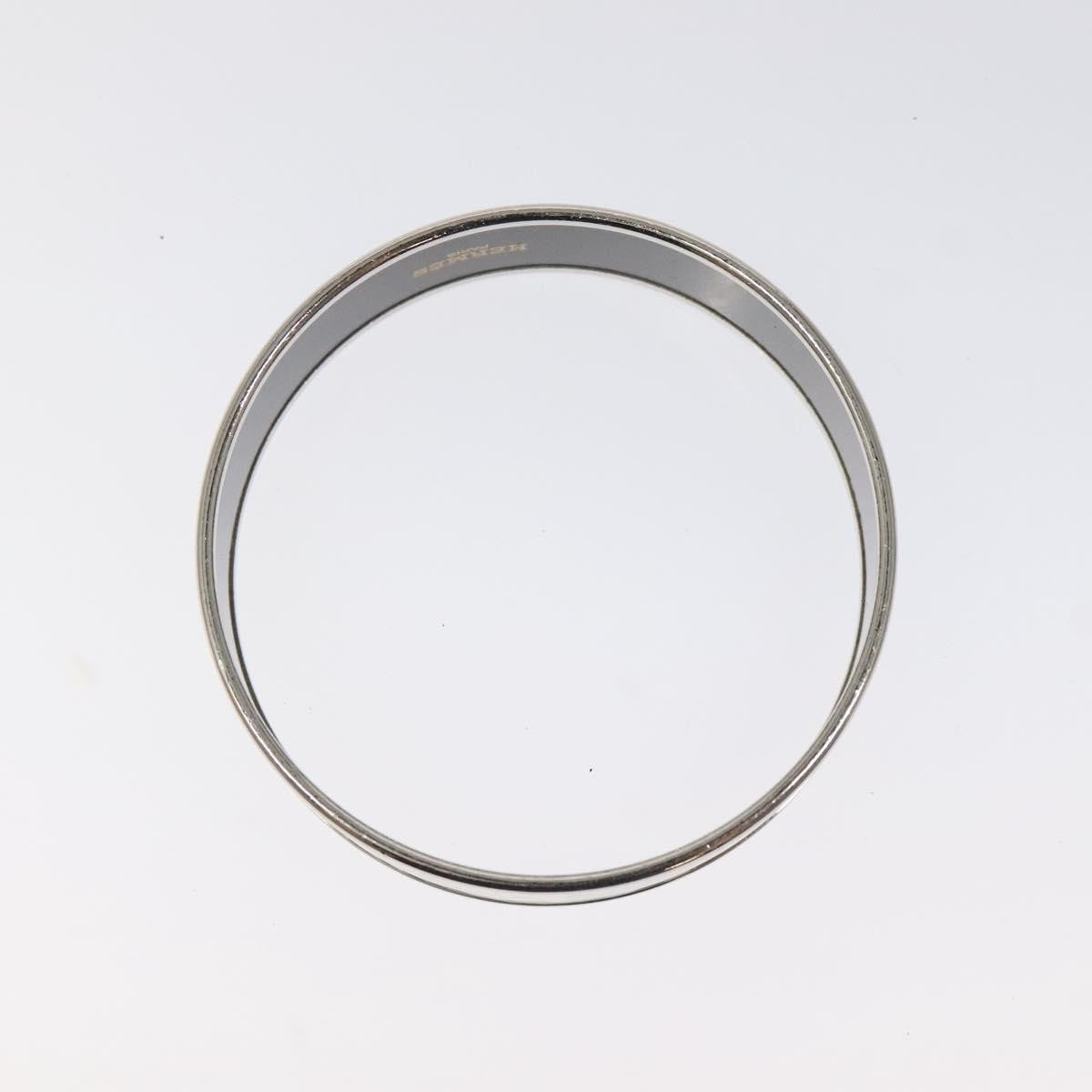 Hermes Vintage Bangle Bracelet Metal with Leather, BLUE, METAL, Bracelet